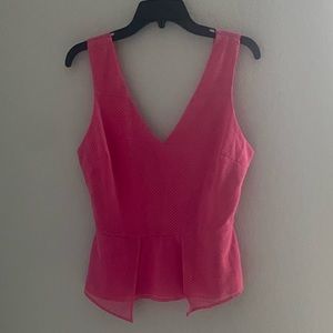 NWOT Bebe Pink Peplum Top